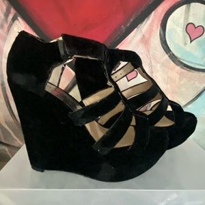 Michael Kors Black Velvety Wedges